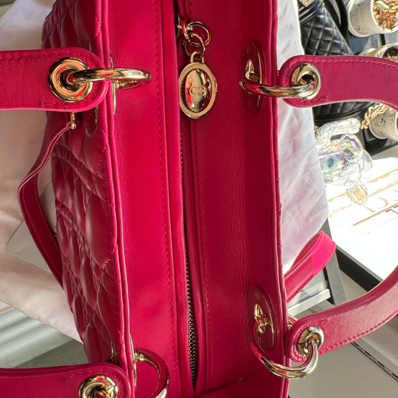 Ladydior medium pink lambskin with gold hardware - Picture 11 of 15